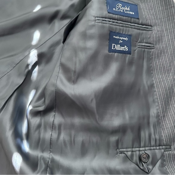 Ralph By Ralph Lauren Jacket Mens 50R Grey striped Wool Canada 3 Button - Picture 7 of 14